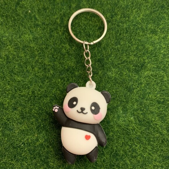 Panda Bear Keychain, Panda Keychain Gift Idea, Silly Animal Accessories, Panda - Picture 3 of 4